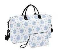 Borsa da viaggio blu e bianca a sorpresa natalizia grande borsa da viaggio borsa sportiva con cinghia regolabile per allenamento di grande capacità