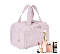 Borsa da viaggio, borsa cosmetica, borsa da bagno, borsa da viaggio per donne, borsa da viaggio per cosmetici, shampoo e makeup, Rosa e bianco, Se référer au descriptif, riferimento alla
