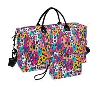 Borsa da viaggio Borsa da allenamento sportiva con cinghia regolabile per viaggio impermeabile, ghepardo con stampa animalier colorata, Ghepardo colorato con stampa animale