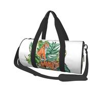 Borsa da viaggio, Borsa da palestra Borsa da viaggio Borsa da notte Borsa sportiva da weekend per nuoto yoga,Foglie tropicali botaniche della tigre