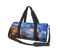 Borsa da viaggio, Borsa da palestra Borsa da viaggio Borsa da notte Borsa sportiva da weekend per nuoto yoga,Stampa del cielo del mare blu degli uccelli del pellicano