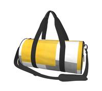 Borsa da viaggio, Borsa da palestra Borsa da viaggio Borsa da notte Borsa sportiva da weekend per nuoto yoga,Blocco geometrico bianco grigio giallo