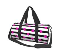 Borsa da viaggio, Borsa da palestra Borsa da viaggio Borsa da notte Borsa sportiva da weekend per nuoto yoga,Cuore rosa sulla linea nera