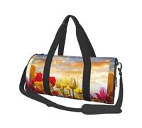 Borsa da viaggio, Borsa da palestra Borsa da viaggio Borsa da notte Borsa sportiva da weekend per nuoto yoga,Tramonto del fiore del tulipano
