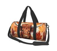 Borsa da viaggio, Borsa da palestra Borsa da viaggio Borsa da notte Borsa sportiva da weekend per nuoto yoga,Mucca dell'altopiano della foglia di acero