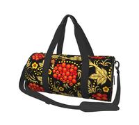 Borsa da viaggio, Borsa da palestra Borsa da viaggio Borsa da notte Borsa sportiva da weekend per nuoto yoga,Mirtillo rosso tradizionale russo Khokhloma