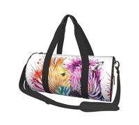 Borsa da viaggio, Borsa da palestra Borsa da viaggio Borsa da notte Borsa sportiva da weekend per nuoto yoga,Zebra arcobaleno