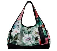 Borsa da viaggio,borsa da palestra da uomo,borsa da palestra da donna,farfalla di peonia fiore dell'acquerello,borsa sportiva