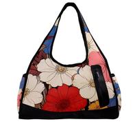 Borsa da viaggio,borsa da palestra da uomo,borsa da palestra da donna,fiore colorato rosso blu,borsa sportiva