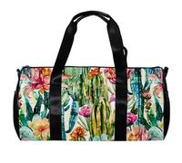 Borsa da viaggio,borsa da palestra da uomo,borsa da palestra da donna,fiore di cactus dell'acquerello,borsa sportiva