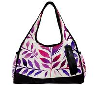 Borsa da viaggio,borsa da palestra da uomo,borsa da palestra da donna,Fiore di foglie viola rosa tropicale,borsa sportiva
