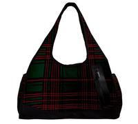 Borsa da viaggio,borsa da palestra da uomo,borsa da palestra da donna,Motivo tartan classico Griglia verde scuro,borsa sportiva