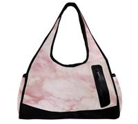 Borsa da viaggio,borsa da palestra da uomo,borsa da palestra da donna,Trama di marmo rosa bianco,borsa sportiva