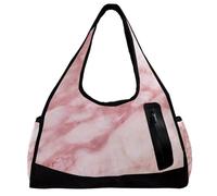 Borsa da viaggio,borsa da palestra da uomo,borsa da palestra da donna,Trama di marmo rosa bianco,borsa sportiva