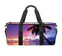 Borsa da viaggio,borsa da palestra da uomo,borsa da palestra da donna,Tramonto tropicale della spiaggia della palma,borsa sportiva