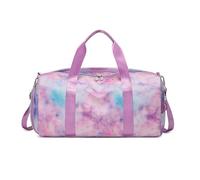 borsa da viaggio Borsa da palestra sportiva for ragazze, donne, adolescenti, borsone da viaggio, asciutto, bagnato, separazione, tracolla singola, for yoga, fitness, pieghevole(Silver Silk Pink)