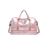 borsa da viaggio Borsa da viaggio da donna lucida, grande capacità, borsa a tracolla, casual, a tracolla, borsa da viaggio, separazione asciutto-bagnato, borsa sportiva e fitness(Pink-1PC)