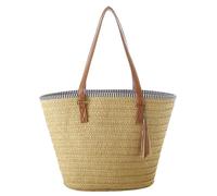 Borsa da Viaggio Borse Di Paglia Borsa A Tracolla Intrecciata Da Donna Borse Da Viaggio Da Spiaggia Estive per lavoro, viaggi(C)