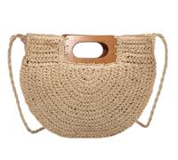 Borsa da Viaggio Borse Estive In Paglia Borsa Da Spiaggia Borsa Rotonda Da Spiaggia Intrecciata In Rattan Da Donna per lavoro, viaggi(A)