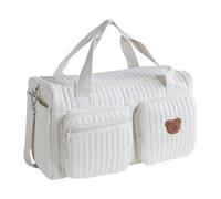 Borsa da viaggio carina trapuntata per pannolini per bambini di grande capacità per viaggi in ospedale e weekender, Un orso, 18.9x10.24x8.66inch