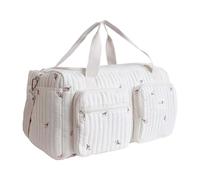 Borsa da viaggio carina trapuntata per pannolini per bambini di grande capacità per viaggi in ospedale e weekender, Tulipano, Retro