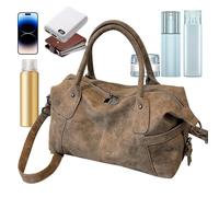 Borsa da viaggio casual, vintage, borsa da viaggio, ampia capacità, borsa con tracolla regolabile, ideale per golf, lavoro, aeroporto, shopping, business, sport, 14,17 x 5,91 x 7,87 pollici, marrone