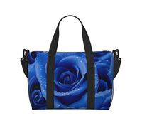 Borsa da viaggio classica per auto, impermeabile, grande borsa da viaggio con tracolla regolabile, multi-scomparto per palestra, viaggi, attività all'aperto, Rosa blu1, Taglia unica