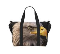 Borsa da viaggio classica per auto, impermeabile, grande borsa da viaggio con tracolla regolabile, multi-scomparto per palestra, viaggi, attività all'aperto, Aquila calva, Taglia unica