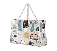 Borsa da viaggio colorata a forma di fungo carino di grande capacità a prova di sabbia con tasche laterali Borse da viaggio essenziali da viaggio Regali da spiaggia Regali di compleanno per le donne