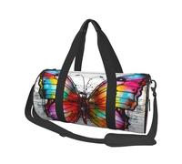 Borsa da viaggio colorata con farfalla per donne e uomini, borsa da palestra grande, borsone per weekend, borsa da notte con tracolla, nero, taglia unica, Nero , Taglia unica