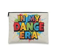 Borsa da viaggio colorata con graffiti, borsa da viaggio per cosmetici a tema danza, organizer portatile in tela con cerniera, borsa per la cura della pelle quotidiana, Beige, 7x9 Inch, Danza