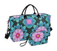 Borsa da viaggio colorata con mandala floreale, borsa da viaggio per la notte, borsa da palestra con borsa da toilette per sport impermeabile maletas para gimnasio