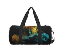 Borsa da viaggio colorata con stampa liquida borsa da viaggio carino borsa da fine settimana grande borsa da notte borsa da palestra per viaggi di lavoro, Nero , Taglia unica