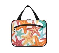 Borsa da viaggio colorata con stella marina bianca da appendere con gancio, kit da barba chic di design borse per uomo per donne crociere maletín para maquillaje L
