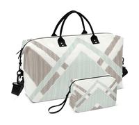 Borsa da viaggio colorata e semplice con motivo geometrico e casual, borsa da viaggio per week-end e notte con borsa da toeletta per yoga pieghevole