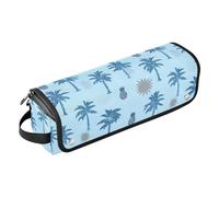 Borsa da viaggio compatta da parrucchiere con ananas palma blu per piastra lisciante ferro arricciacapelli asciugacapelli e accessori per lo styling dei capelli accessori organizer essenziali da