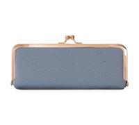 Borsa da viaggio compatta per gioielli e cosmetici per occhiali da sole pennelli da trucco borsa da toilette multifunzionale PU, Blu, 18x7x4cm