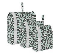 Borsa da viaggio con 3 pezzi, design colorato divertente leopardo, archiviazione e organizzazione per ufficio, organizer pieghevole per armadio, grandi borse a chiusura lampo portatili
