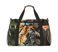 Borsa da viaggio con animali africani, grande borsa per la spesa riutilizzabile, borsa per le vacanze, borsone sportivo con tracolla regolabile, nero, taglia unica, Nero , Taglia unica