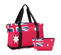 Borsa da viaggio con bandiera australiana con tasca bagnata e tracolla regolabile per allenamento, set da 2 pezzi, per uomini e donne