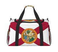 Borsa da viaggio con bandiera della Florida, borsa da viaggio per donne e uomini, per avventure all'aperto, ideale per campeggio ed escursionismo, nero, Taglia unica