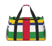 Borsa da viaggio con bandiera dell'Africa centrale, borsa da viaggio per donne e uomini, per avventure all'aperto, ideale per campeggio ed escursionismo, nero, Taglia unica