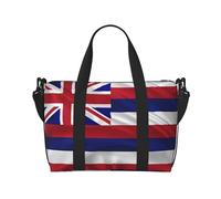 Borsa da viaggio con bandiera delle Hawaii americana, borsa da viaggio 41 cm x 29 cm x 15 cm, borsa da viaggio per la notte, borsa tote unisex, Nero , Taglia unica
