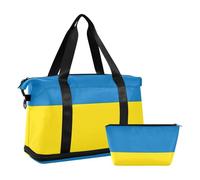 Borsa da viaggio con bandiera ucraina blu gialla borsa da viaggio nazionale ucraina con tasca bagnata tracolla regolabile borsa da palestra per viaggi impermeabile per uomini donne