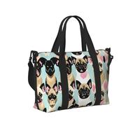 Borsa da viaggio con carlino chihuahua, borsa da viaggio, borsa per oggetti personali, per viaggi, palestra, sport, weekender, Nero , Taglia unica