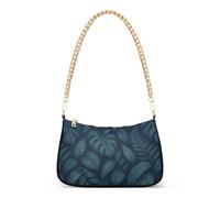 Borsa da viaggio con catena alla moda con foglie botaniche glitterate, borsa da viaggio per l'autunno