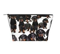 Borsa da viaggio con cerniera con stampa di bassotto Weiner, borsa da viaggio con cerniera, borsa da viaggio per cosmetici, 15,9 x 7,1 x 11,9 cm, cane bassotto, taglia unica, Bassotto Weiner Pet Dog,