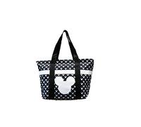 Borsa da viaggio con cerniera Disney Tote Mickey & Minnie Mouse Icon Print (Nero)