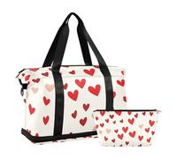 Borsa da viaggio con cuore rosso di San Valentino con cinturino regolabile per sport impermeabile, cuore rosso di amore di San Valentino, 1 taglia, Cuore rosso dell'amore di San Valentino, 1 talla