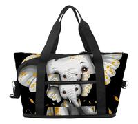 Borsa da viaggio con elefante girasole luna, borsa da viaggio espandibile per la notte, borse da ospedale per palestra sportiva impermeabile, Multicolore 2., taglia unica, Borsone da viaggio